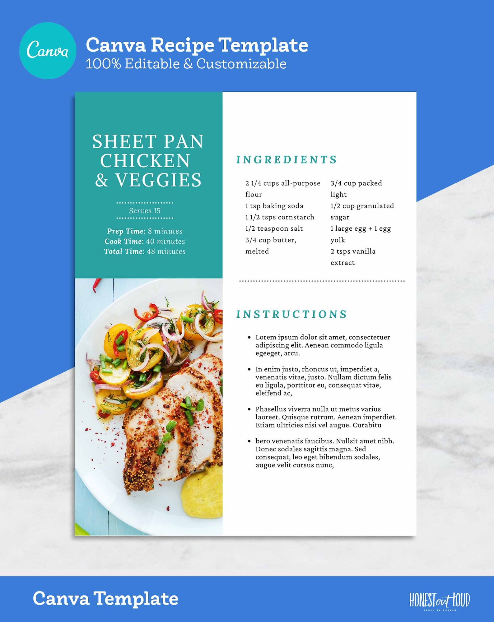 Canva Recipe Book Template and Family Cookbook Template Printable US