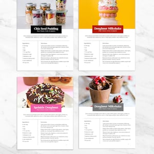 Recipe Cookbook Template Printable for Apple Pages Mac - US Letter 8 ...