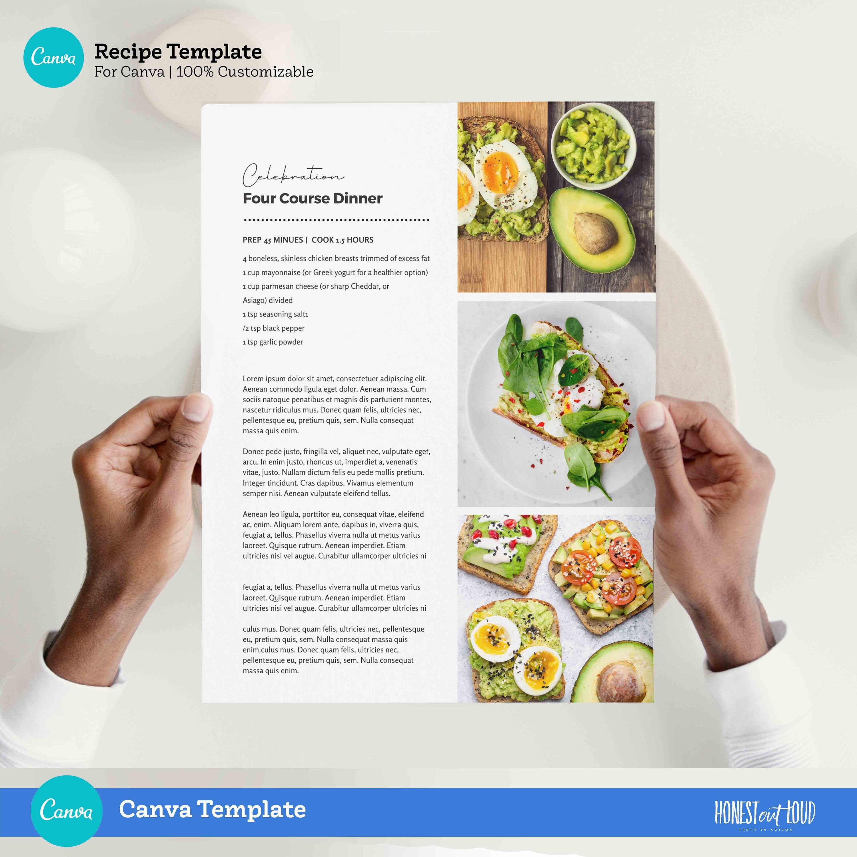Canva Recipe Family Cookbook Printable Template - US Letter 8.5x11 ...