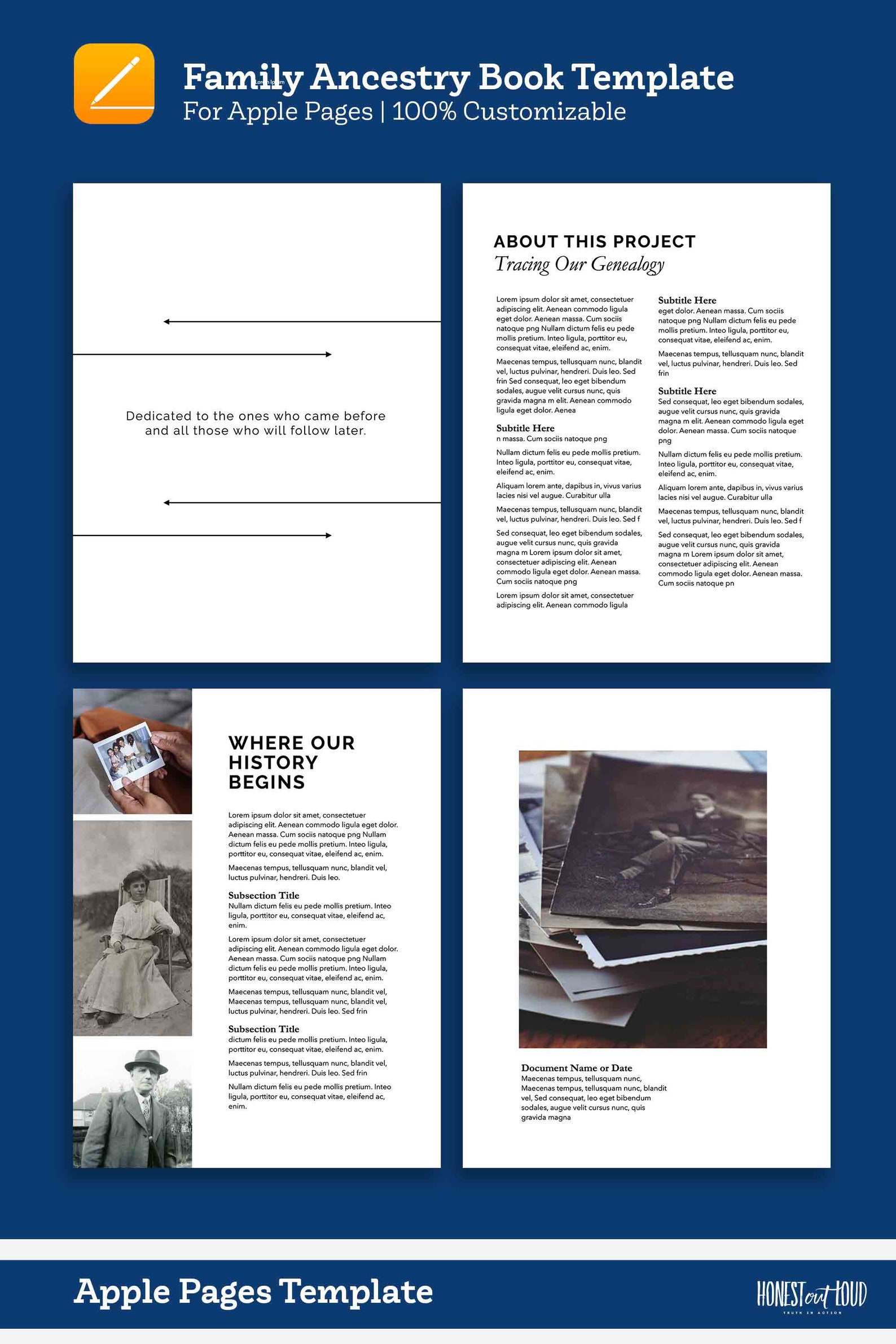 Ancestry Book Template | Family Tree Family History Genealogy Book ...