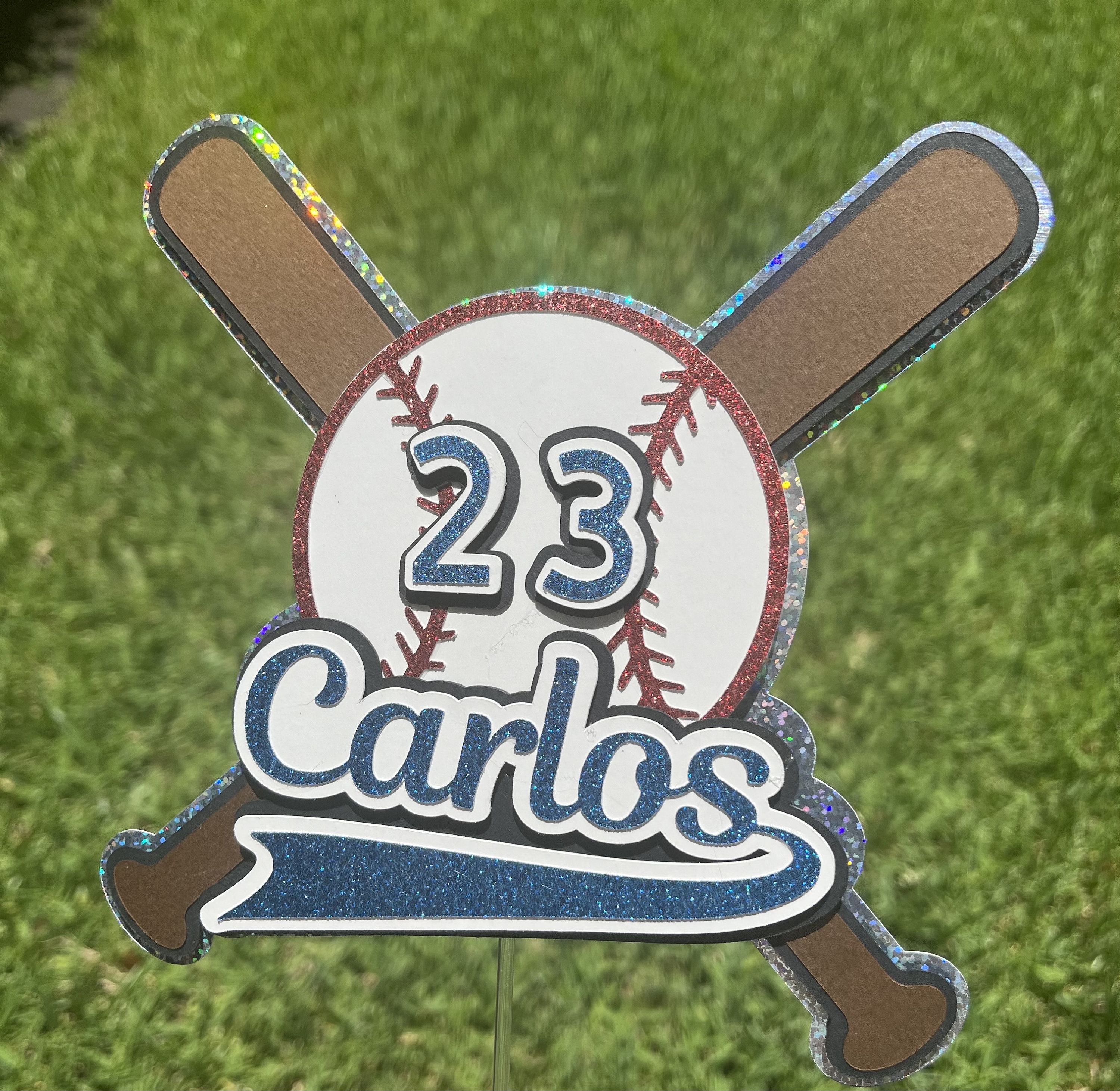 Baseball cake topper