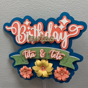 Décoration pour gâteau d'anniversaire de jumeaux