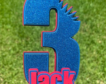 Personalized shark bite, cake topper