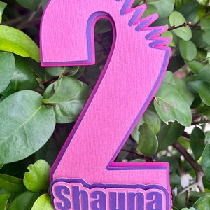 Personalized pink shark bite, cake topper