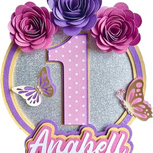 Birthday cake topper 3D flowers