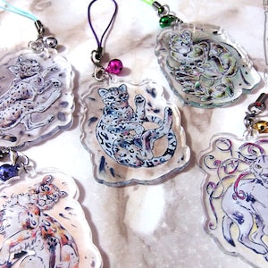 Animal Charms Clear Acrylic Keychain