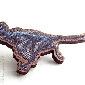 Blue the Velociraptor | Jurassic World Inspired Wooden Pin