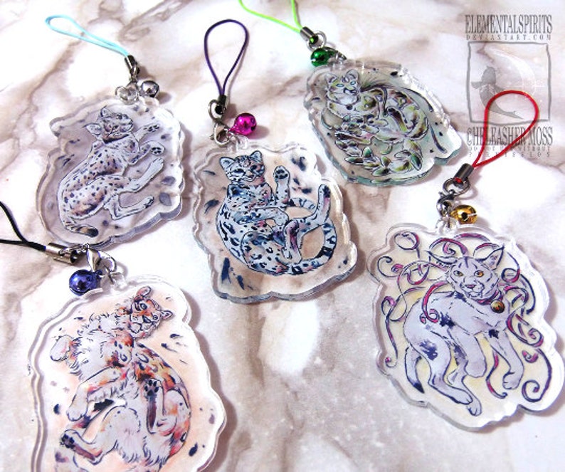 Download Animal Charms Clear Acrylic Cute Cat Keychains Keyring ...