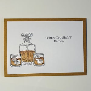 Whisky Personalizado Old Fashioned Card regalo de bebedor de whisky saludo personalizado para bebedor de bourbon amante del whisky regalo personalizado