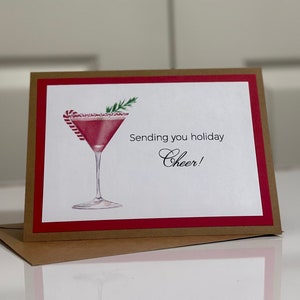 Martini Holiday card Cheers to 2025 greeting card martini lover friend card gift for mixologist bartender card gift for her gift for them