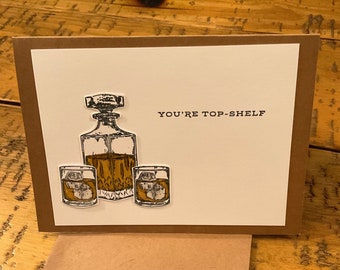 Old Fashioned Birthday Card whiskey man gifts boyfriend gifts father gifts uncle gifts brother gifts dark drinks