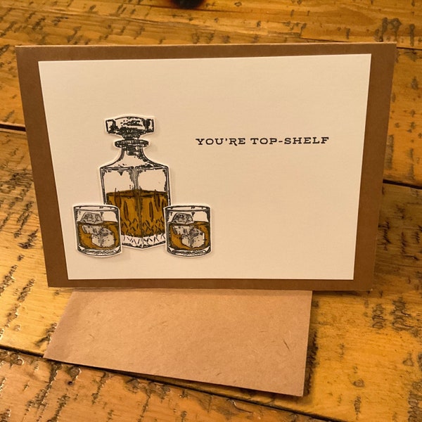 Old Fashioned Birthday Card whiskey man gifts boyfriend gifts father gifts uncle gifts brother gifts dark drinks