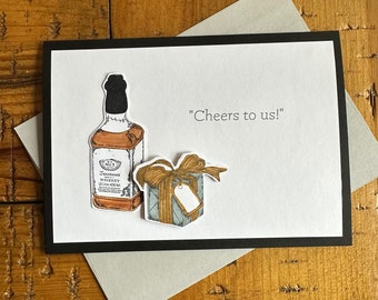 Anniversary greeting card gift for whiskey lover personalized for couple Anniversary Card with Couples names Customized Anniversary Gift