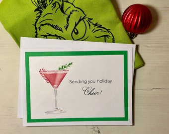 Martini Holiday card Cheers to 2024 greeting card friend greeting card gift mixologist gift bartender card gifts for her gifts for them