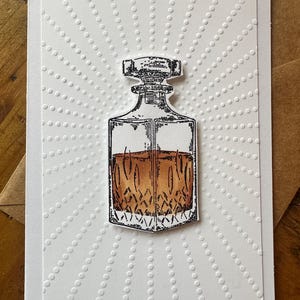 Cheers ouderwetse handgemaakte kaart Feestelijke ouderwetse whisky viering kaart 4 x 6 wenskaart voor whiskydrinker bourbon drankje