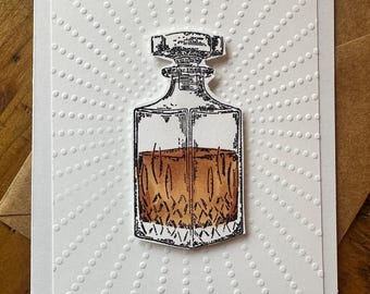 Tarjeta de whisky Old Fashioned Cheers: Tarjeta de celebración hecha a mano
