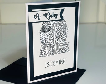 Game of thrones baby announcement personalized announcement GOT card baby announcement a baby is coming Expecting Baby birth announcement