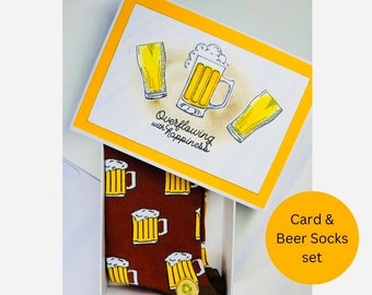 Beer lover gift box sock set Father's day gift drinking Beer birthday card comical birthday card birthday beer glass funny birthday socks