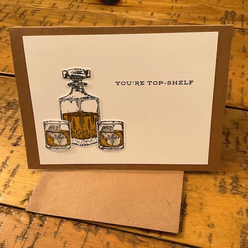 Carte d'anniversaire whisky faite main : bravo à vous