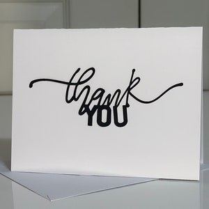 Cartão de agradecimento moderno em branco dentro do cartão para seu presente minimalista pessoal Cartão de agradecimento personalizado