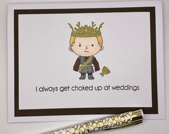 Games of thrones wedding gift comical wedding greeting card wedding card for GOT wedding gift for him wine glass gift bridal shower gift