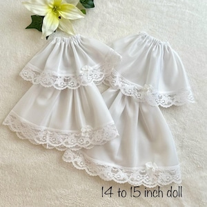 Doll crinoline skirt in half slip style. White lingerie underwear for 14 to 15 inch fashion doll