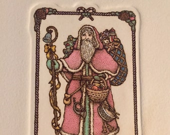 Christmas Santa - "Olde Worlde Santa" etching - limited edition etching