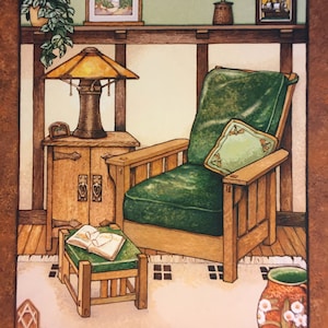 Morris Chair, 8"x10", Bungalow art, Fine Art Print, Mission Style, Arts & Crafts, Stickley