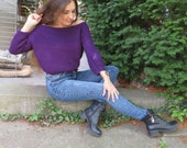 Knitted pullover sweater sweatshirt with opened shoulders and back for woman Cotton One size Very soft
