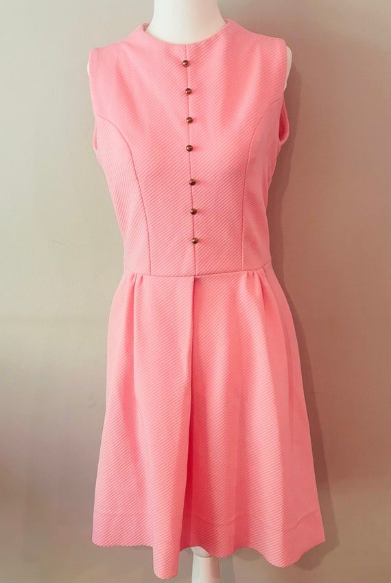 Vintage 1960's Dress, Pink Vintage Day Dress, Shif