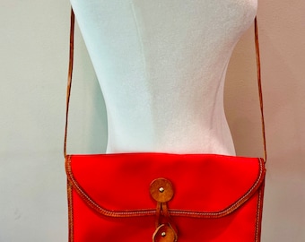 Vintage 90s Real Italian Leather Burgundy, Dark Red Shoulder