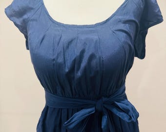 Vestido azul marino Y2K American Eagle - Seda y algodón, talla 4
