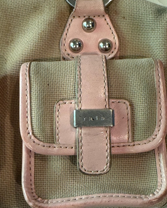 Rafe New York Vintage Canvas & Pink Leather Satchel | Y2K Designer