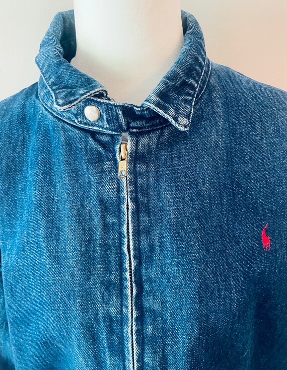 Vintage Polo by Ralph Lauren Denim Bomber Jacket … - image 3