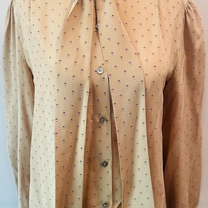 Vintage 1970&#39;s Christian Dior Blouse, Vintage Designer Secretary Blouse