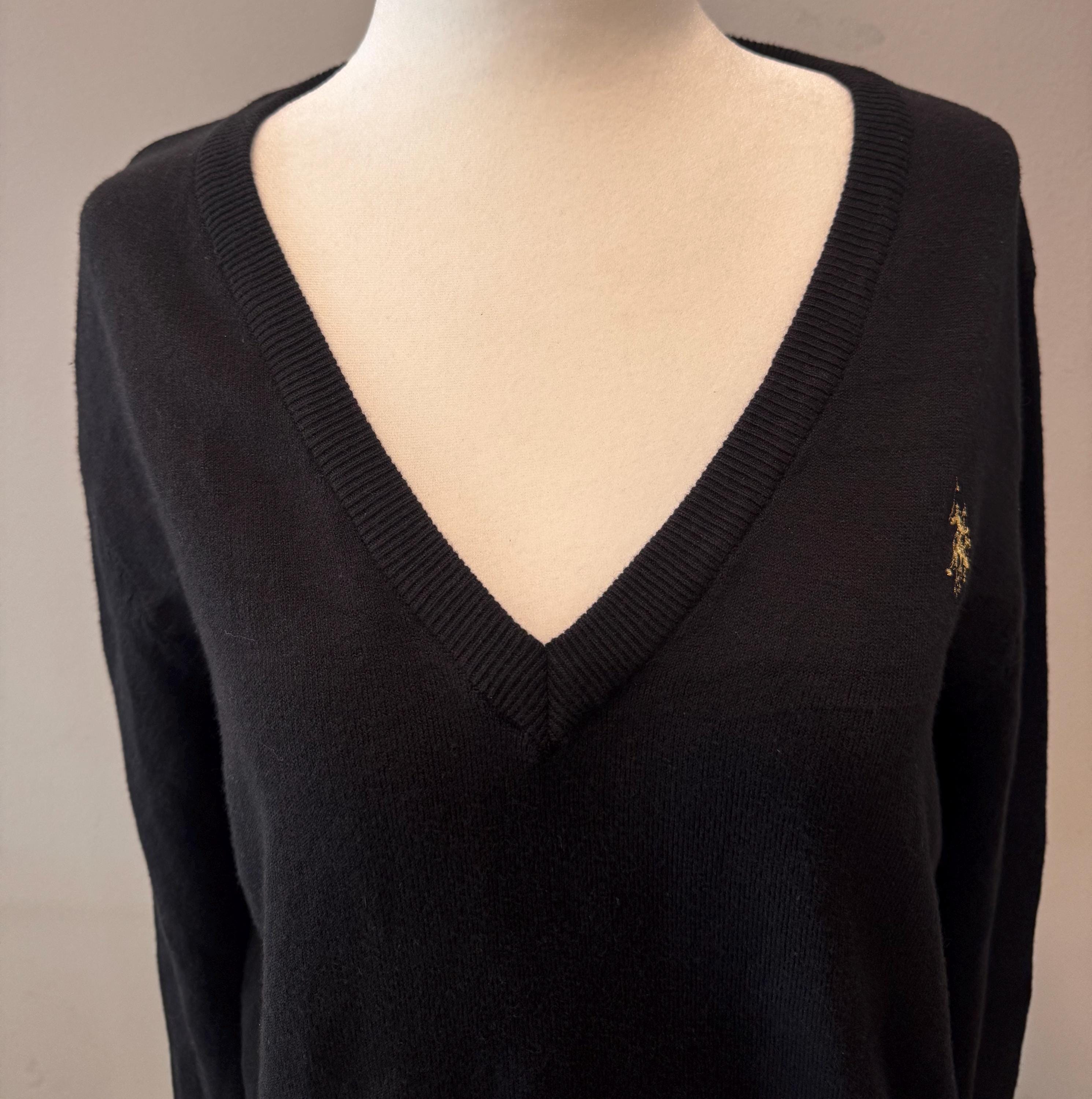 Vintage Black V Neck Sweater - Etsy Vintage Black V Neck Sweater - Etsy