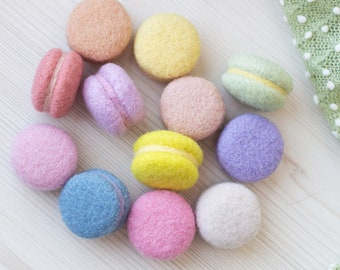 Felted macarons Eco-freindly home docor Felt summer decor Needle felted macarons Wool felt macaron Kitchen decor Felt home decor macaron