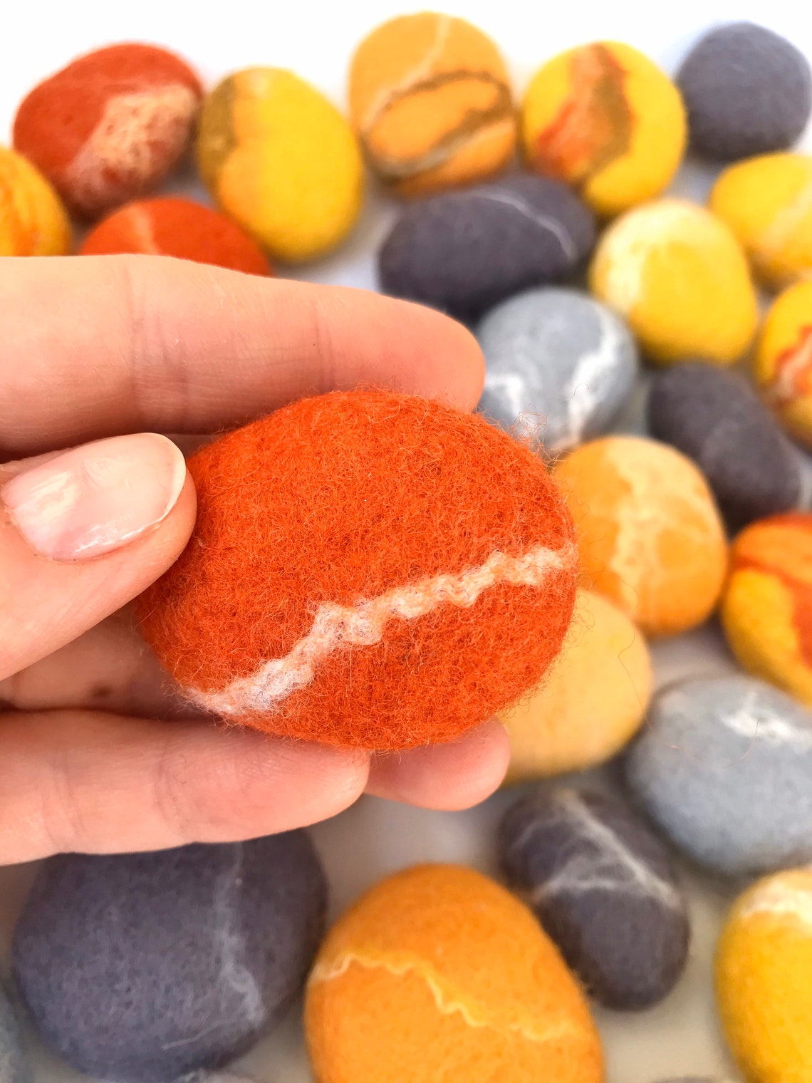 Felted Pebbles Wool Stones Felted Stones Wool Felted Stone Etsy