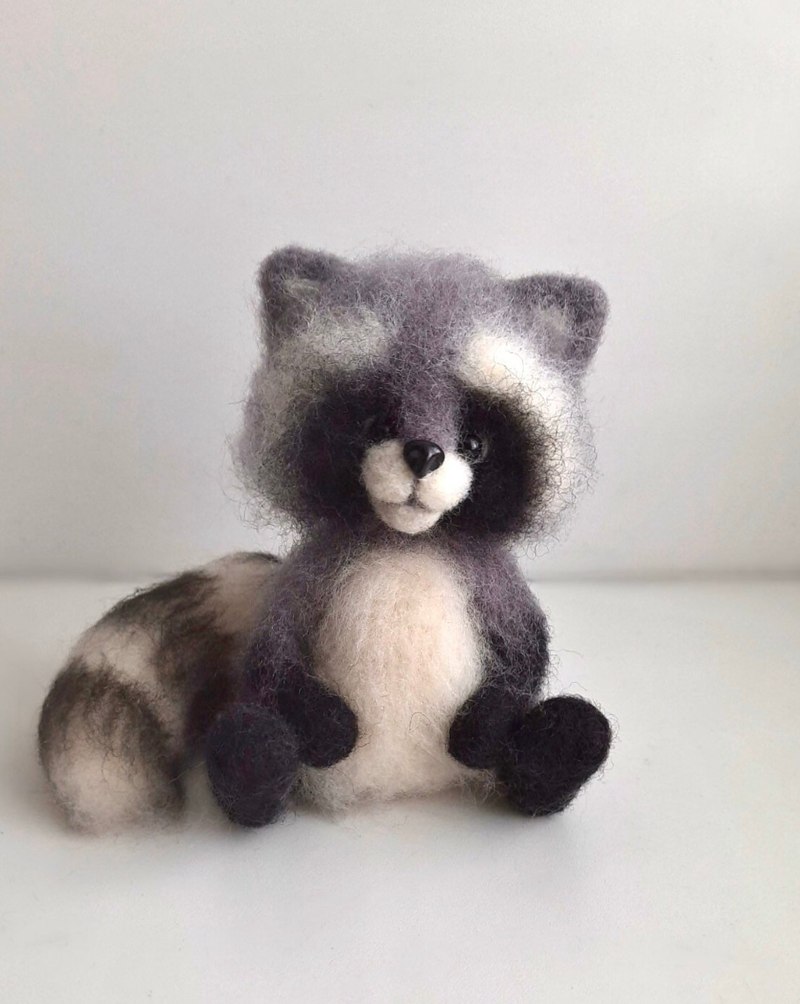 Felted raccoon Needle felted animal Wool felt raccoon Animal Etsy