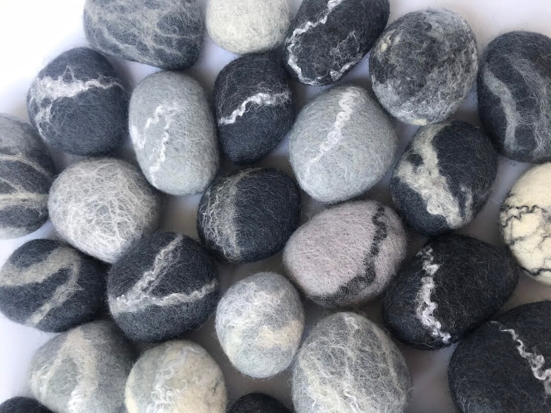 Felted Pebbles Wool Stones Felted Stones Wool Felted Stone Felt Stones