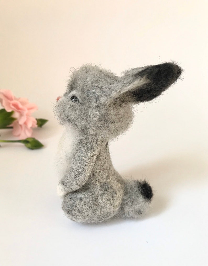Felted Animals, Needle Felted Hare, Felt Rabbit, Needle Felted Animal Miniature, Needle Felted Bunny, Wool Felted Sculpture, Gift for girl image 10
