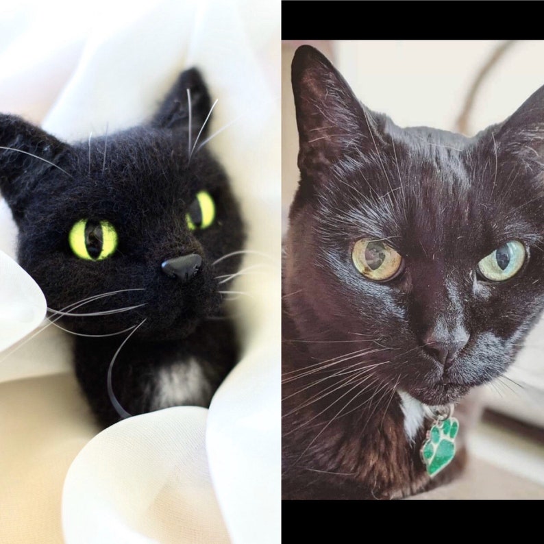 Custom pet portrait Personalized cat brooch Felted cat Pet portrait Cat brooch by photo Needle felted animal Customer made pet Felted cat