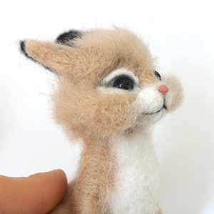 Felted Animals, Needle Felted Hare, Felt Rabbit, Needle Felted Animal Miniature, Needle Felted Bunny, Wool Felted Sculpture, Gift for girl image 9