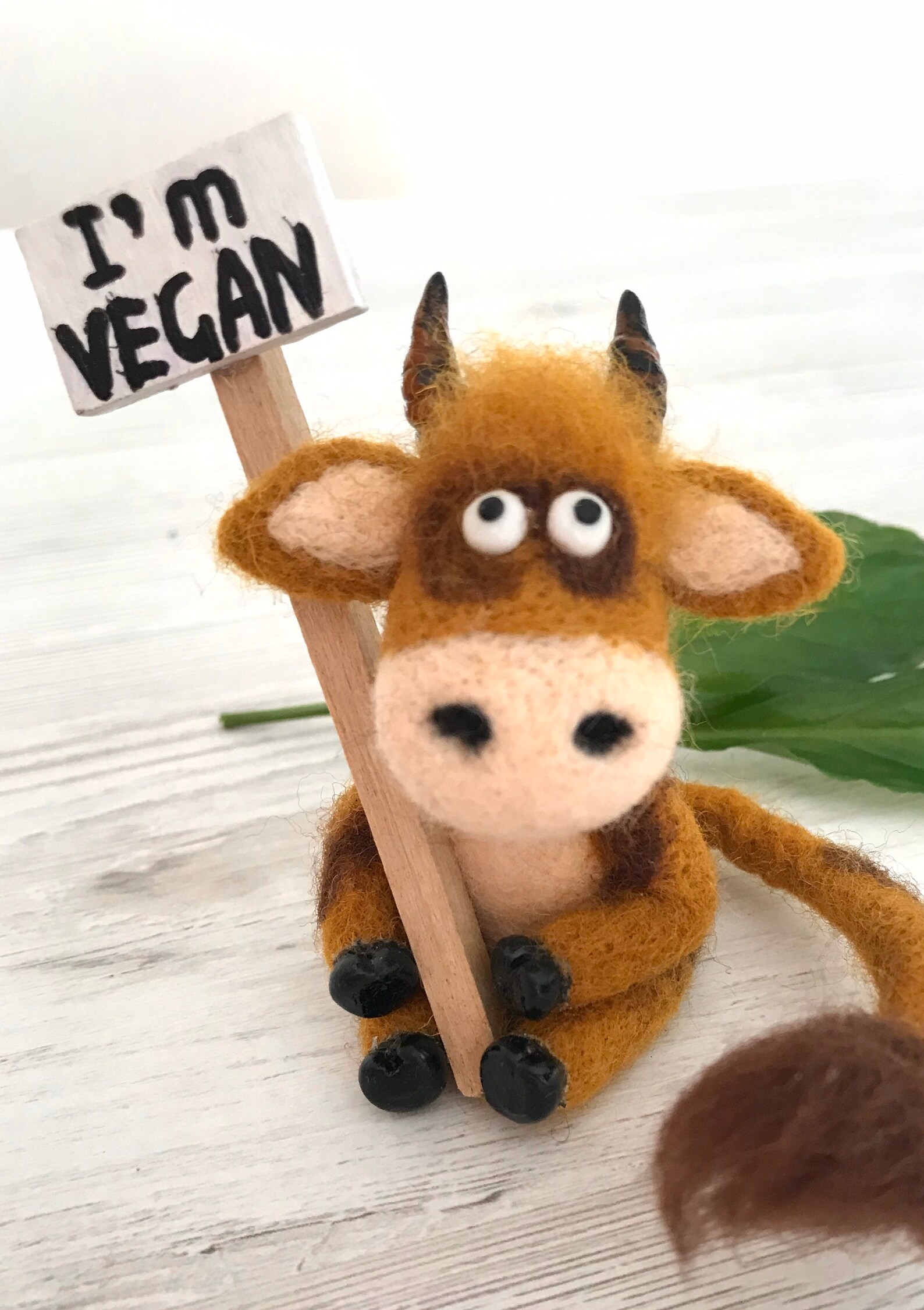 Felted cow Needle felted animal Vegan gift Needle felted cow Etsy
