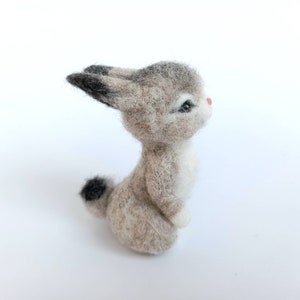 Felted Animals, Needle Felted Hare, Felt Rabbit, Needle Felted Animal Miniature, Needle Felted Bunny, Wool Felted Sculpture, Gift for girl image 5