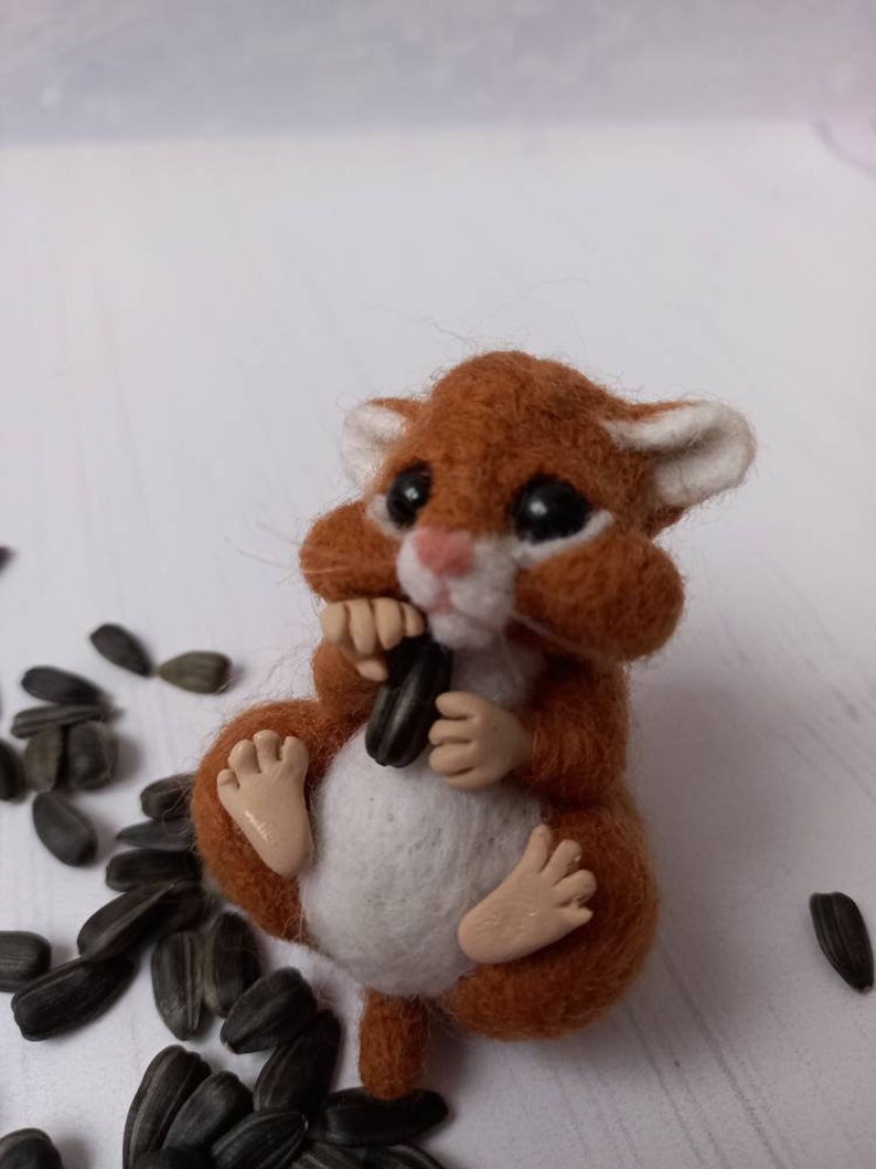 Needle Felted Hamster Felted Animal Felt Hamster Needle Felt Etsy