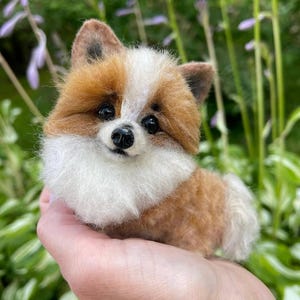 Needle Felted Corgi Miniature: Soft Wool Sculpture, Pet Loss Gift