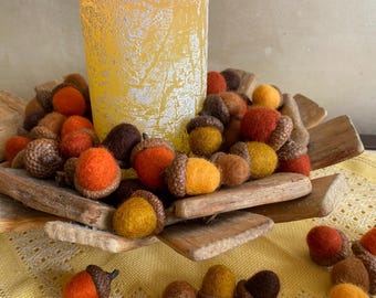 30 Stück gefilzte Wollwalker: Natürlicher Herbst Dekor