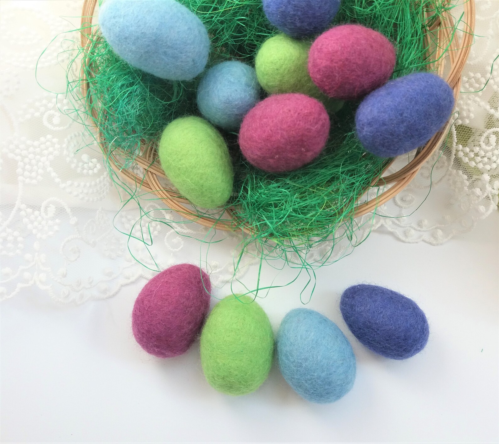 Felted Eggs 12 Pieces Easter Decor Wet Felted Easter Eggs Etsy
