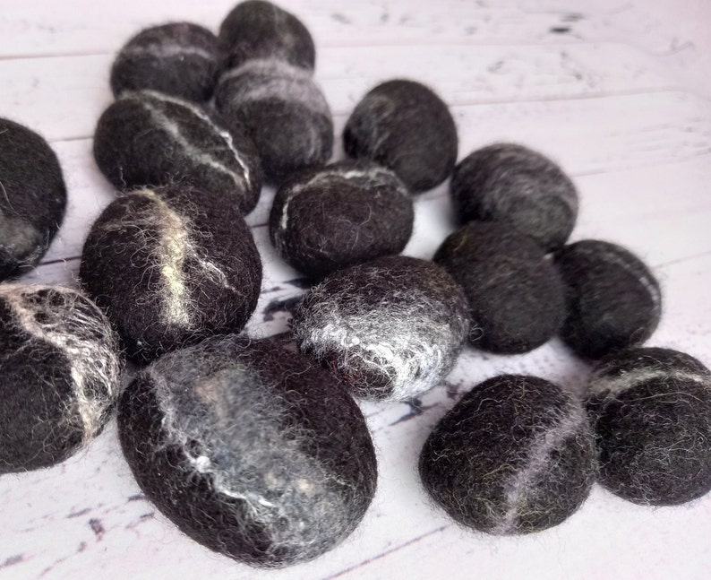 Felted Pebbles Wool Stones Felted Stones Wool Felted Stone Etsy